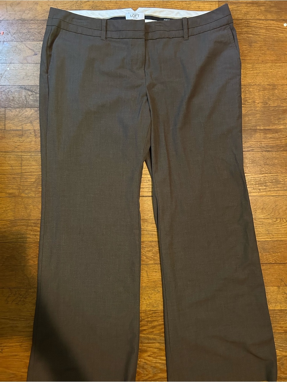 LOFT Wide Leg Dress Pants in Dark Brown